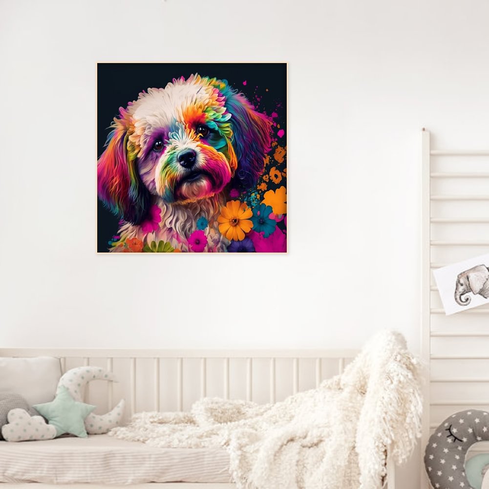 Resin Art Kit - Pintura diamante família colorido bonito cão