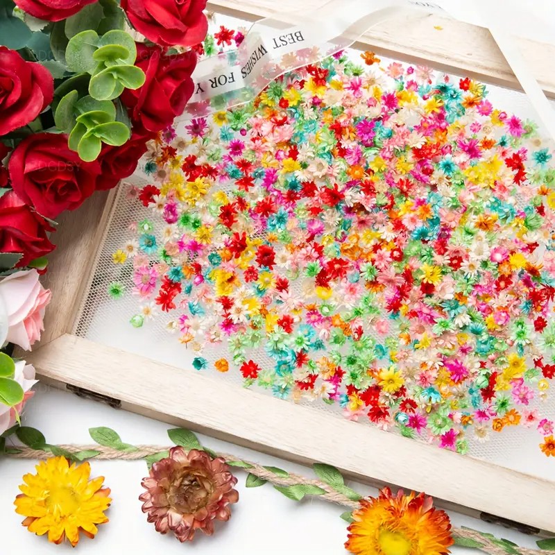 Resin Art Earrings Design - Mistura clássica de flores artificiais para