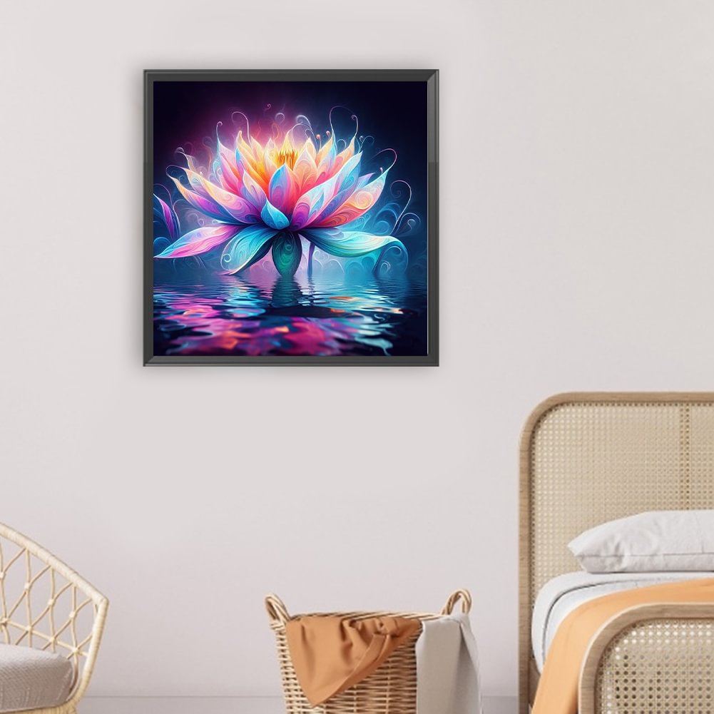 Resin Art Kit - Pintura diamante família colorido lótus 5d