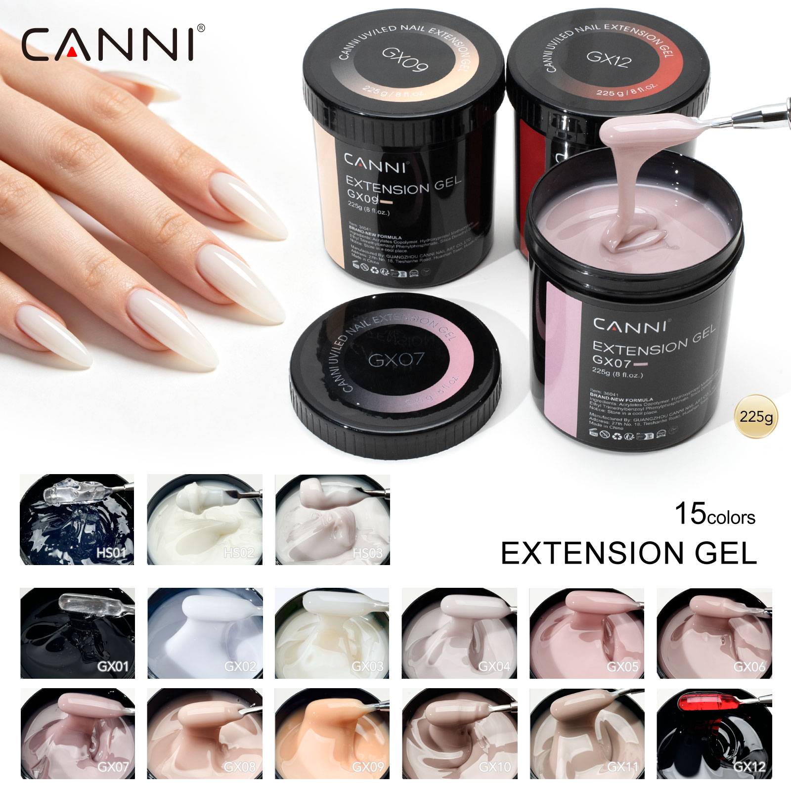 Uv Lamp Nail Resin - CANNI 225g Gel Camuflante de Recarga
