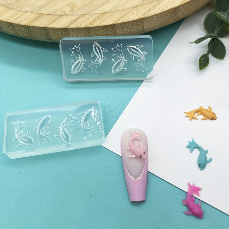Resin Art Earrings Design - FishSilicone Mold Suit para Nail Art