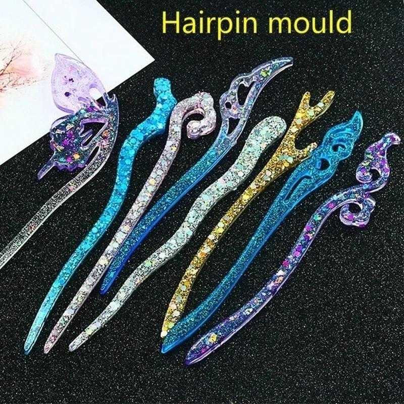 Resin Art Materials Kit - Novo transparente hairpin silicone molde especial
