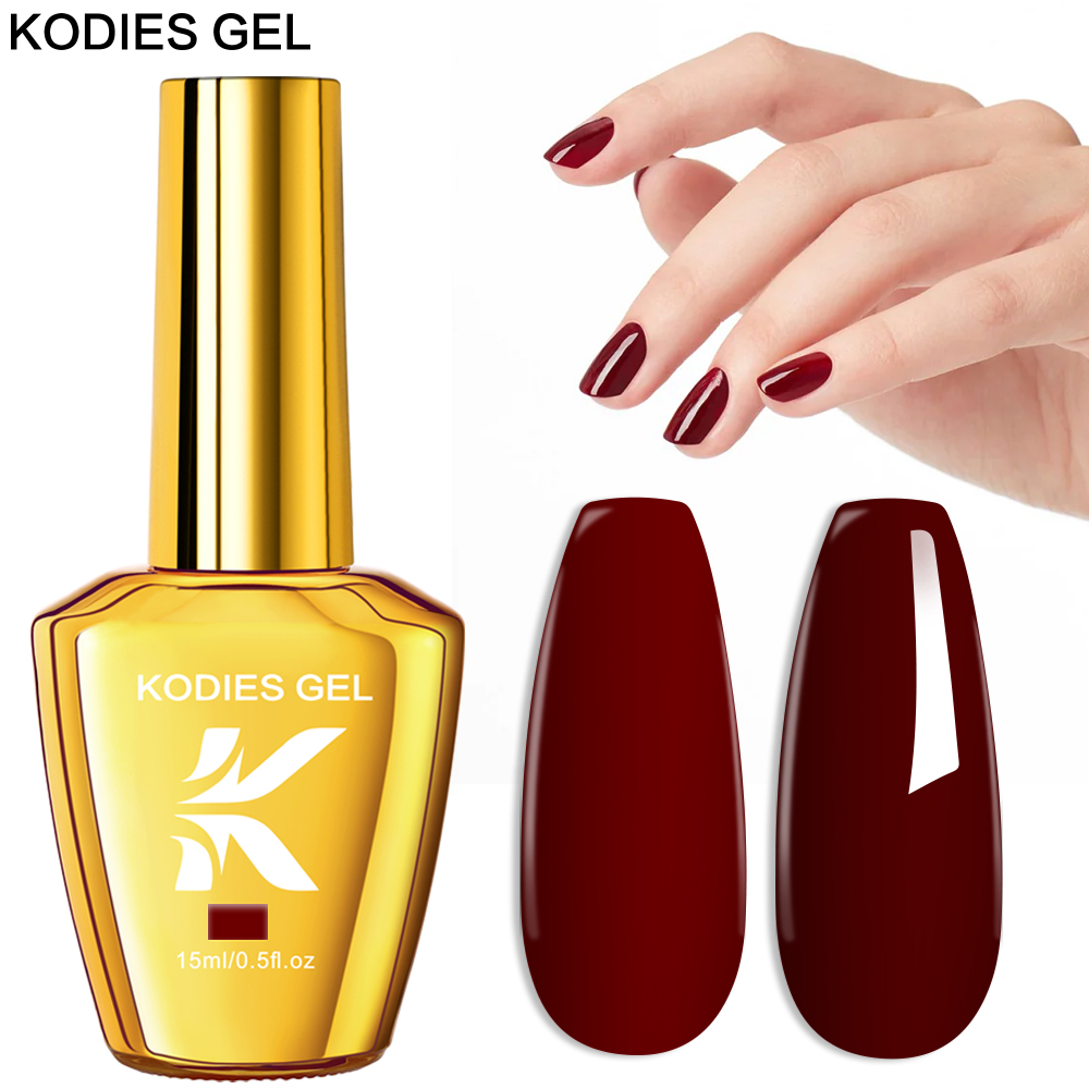 Uv Lamp Nail Resin - Kodies gel borgonha vermelho gel unha