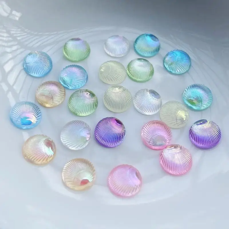 Resin Art Earrings Design - 100 pçs conchas circulares 3d jóias