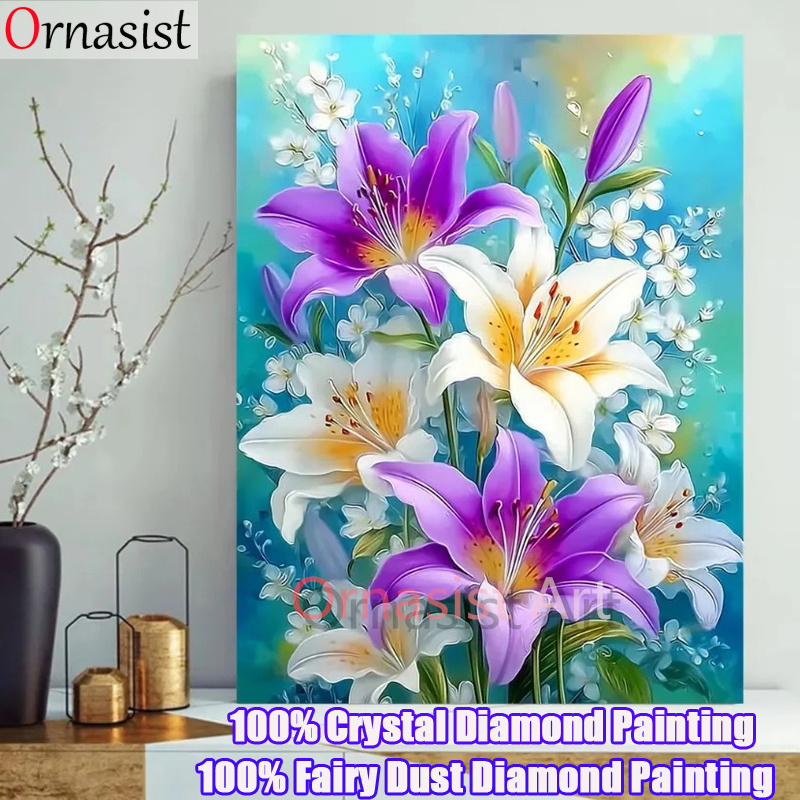 Resin Art Wallpaper - Cristal completo diamante mosaico arte flor