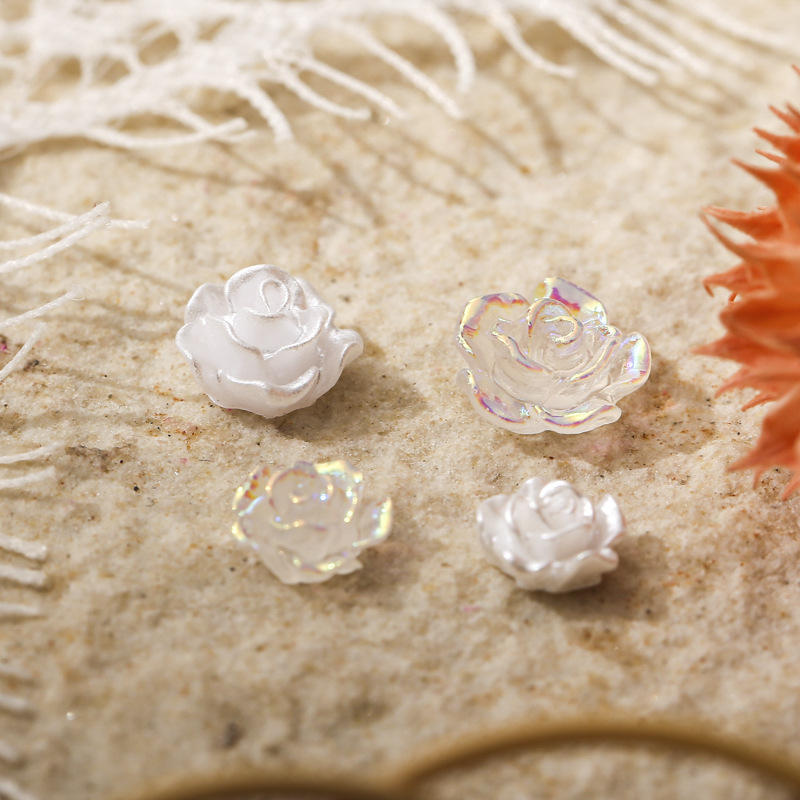50 pçs 6/8/10mm branco rosa fl - Resin Art Rose Petals avaliação e preço